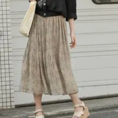 【Heather】ツタバナプリーツスカート　ブラウン