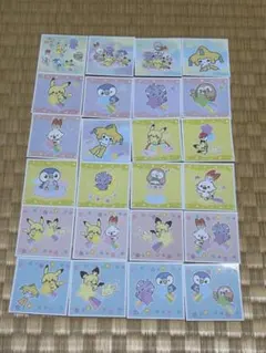 ◎ポケモン ポケピース ウエハースチョコ シール 全24種類コンプ