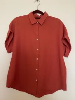 GU オレンジ ボタンアップシャツ Mサイズ