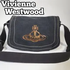 ヴィヴィアンウエストウッド ショルダーバッグ 金オーブ エッジウェア 黒