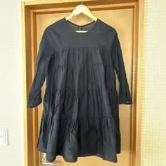 PLSTティアードチュニック 五分袖　ワンピ