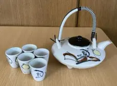 【優雅特選】急須とお猪口5個セット 英宝陶器 直燗瓶 趣味 御陶器