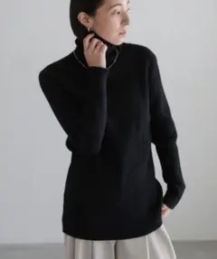 select MOCA タートルネックリブニット