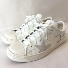CONVERSE コンバース レザー スニーカー ホワイト 星柄 23.0cm