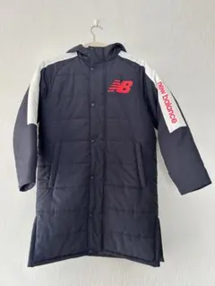 new balance ダウンコート ネイビー/ピンク フード付き　140