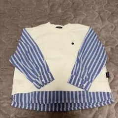【未使用✨】POLO 長袖カットソー ホワイト ストライプ 120