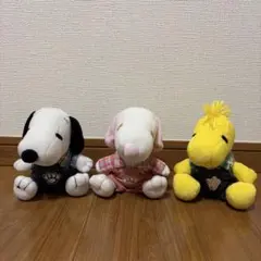 【 3体セット・足跡の柄がチャームポイント♡】スヌーピー ぬいぐるみ 約15cm
