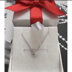 ヴァンドーム青山　K18WG ダイヤ　ネックレス　ダイヤモンド　雪　結晶　六角