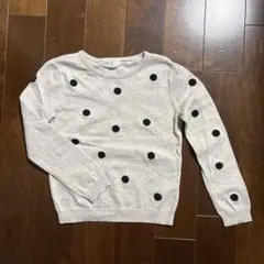 H&M ベージュドット柄 ニットセーター 120cm