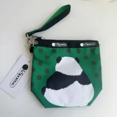 【新品未使用】LeSportsac パンダ ポーチ グリーン レスポ