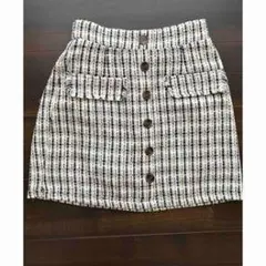 チェック柄タイトスカート