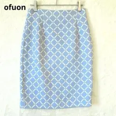 ofuon オフォン／タイトスカート M ひざ丈 ダイヤチェック 総柄 水色のサムネイル
