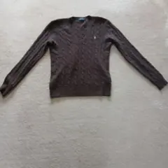 POLO Ralph Lauren ダークブラウン Vネックセーター