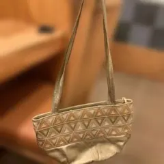 ゴールド 三角形 パッチワーク ショルダーバッグ