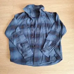 UNIQLO ユニクロ 長袖シャツ チェック柄 ブルー 150