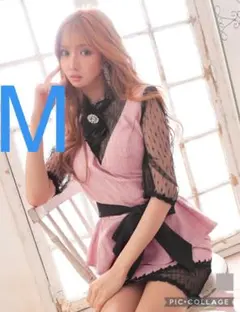 ◇JEWELS ハイネックレース ペプラム ミニドレス M