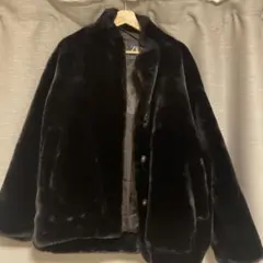 ZARA フェイクファーコート ブラック M-Lサイズ
