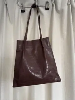 ブラウン クロコダイル柄 トートバッグ