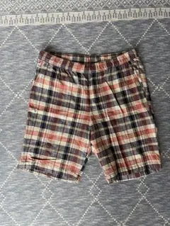 売切★ユニクロメンズチェック柄ショートパンツハーフパンツのサムネイル