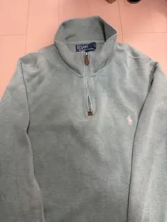 Polo by Ralph Laurenハーフジップ ニット XXL 緑刺繍ロゴ