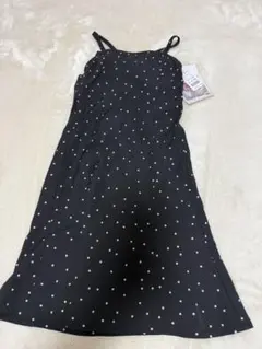 黒の水玉模様ノースリーブワンピース 100cm