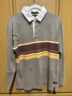 Patagonia ストライプデザイン 長袖ラガーシャツ グレー