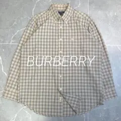 美品 BURBERRY ノバチェック ボタンダウンシャツ 同色ホースロゴのサムネイル
