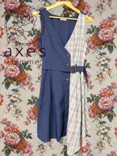 アクシーズファム　ノースリーブワンピース　チェック柄