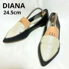 【人気】ダイアナ TS42303 パンプス 編み込み 24.5 ブラック 黒