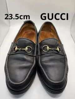 【名作・ラグソール】GUCCI ホースビットローファー 黒 金 36½ C