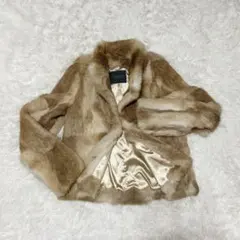 美品✨ラビット 毛皮 シェアード ショートコート ブルゾン 女優襟 