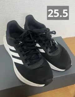 adidas ランニングシューズ ブラック/ホワイト　25.5㎝