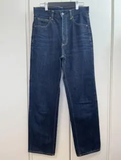 GU ジーユー　ハイウエストストレートジーンズ　ネイビー　Mサイズ　デニム