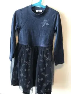 familiar ネイビー 星柄ワンピース 120cm