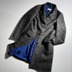 極美品　バーニーズニューヨーク　2056　ツイード　裏地青　チェスターコートのサムネイル