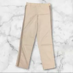 【ジンティー】トラックパンツ　ストレッチ　ウエストゴム　楽ちん　アイボリー　L