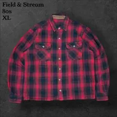 80sバッファローチェックネルシャツField&Stream赤黒チェックアメカジ