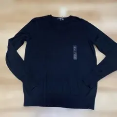 新品ユニクロ　エクストラファインメリノVネックセーター（長袖）L ブラック