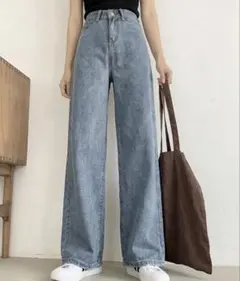 ハイウエストストレートデニム