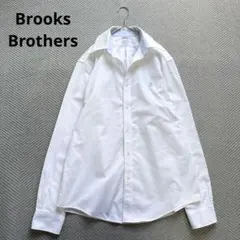 美品　ブルックスブラザーズ　ノンアイロンストレッチシャツ　長袖　白　M　ロゴ刺繍