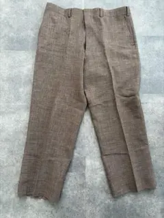 ハイウエスト テーパードパンツ ブラウン クロップド丈 美脚 レディース