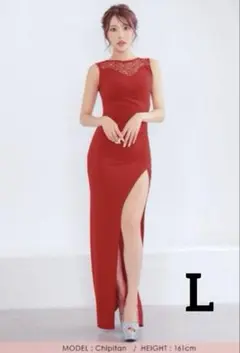 『新品・未使用』Tika ロングドレス(レッド)Lサイズ