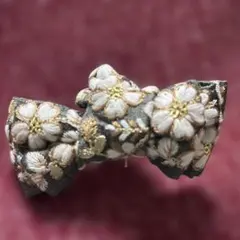 インド刺繍リボン　大人可愛い　華やかリボンポニーフック　ハンドメイド5