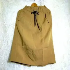 マカフィー【34】レディース ひざ丈 タイトスカート ベージュ スリット