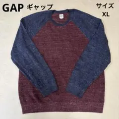 GAP XL バーガンディ・ネイビー ニットセーター