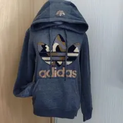 adidas カモフラージュ柄 フード付きパーカーメンズS