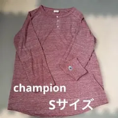 裕*様 Champion ヘザーレッド ヘンリーネック Tシャツ S