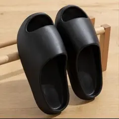 マットサンダル メンズシャークソール 快適厚底 スリッポン ブラック
