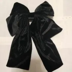 ベルベットリボン ヘアクリップ ブラック