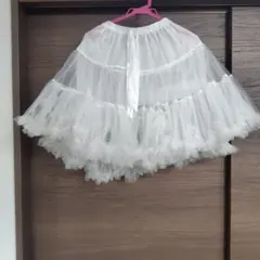 ホワイトチュールパニエ フリル付き45cm